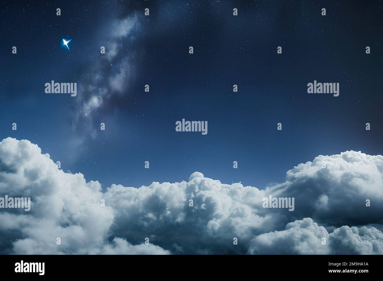 illustration, photo, Night sky with stars and clouds Stock Photo - Alamy