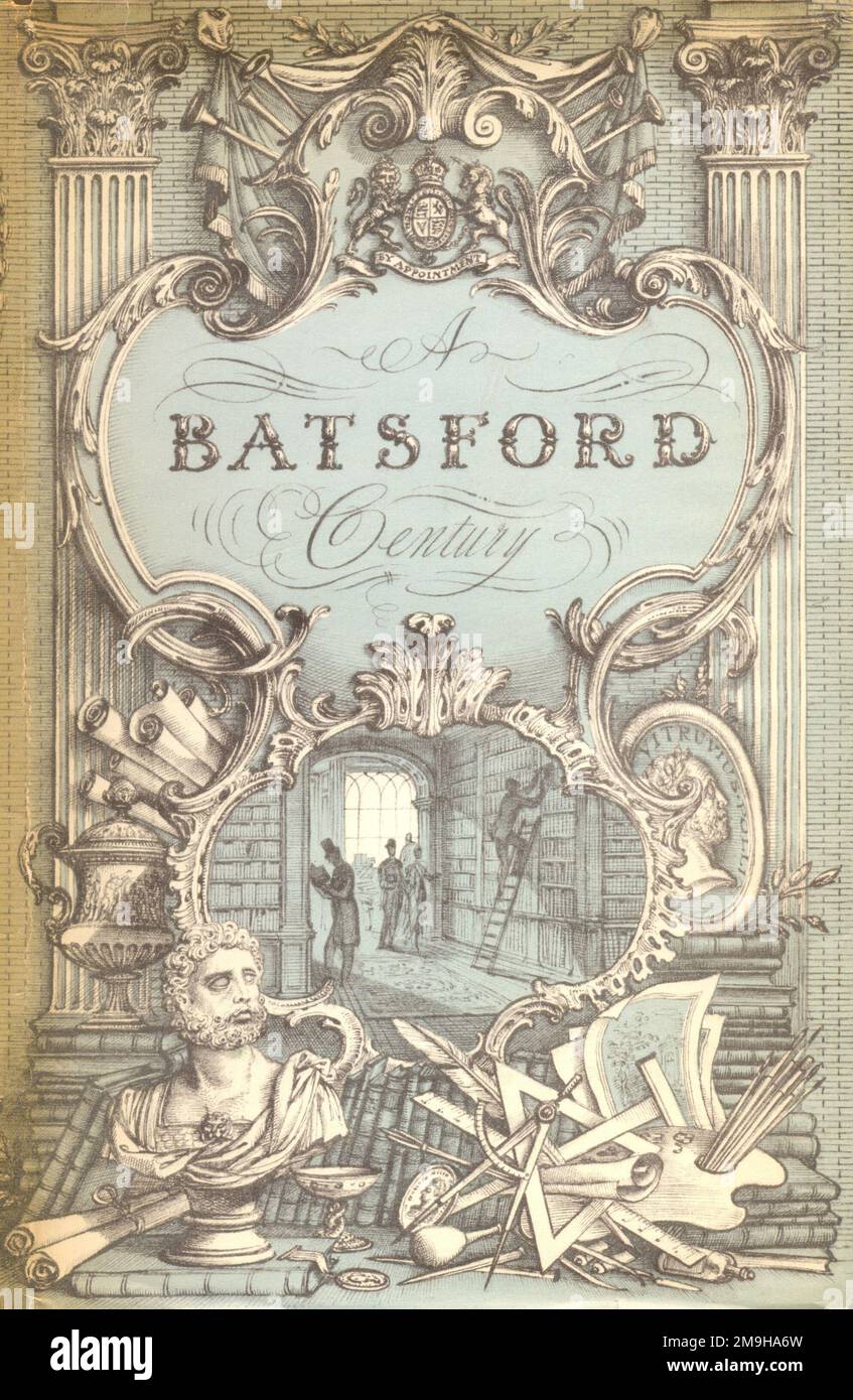 Dust jacket for A Batsford Century  The Record of a Hundred Years of Publishing and Bookselling 1843-1943 with jacket design by Rex Whistler Stock Photo
