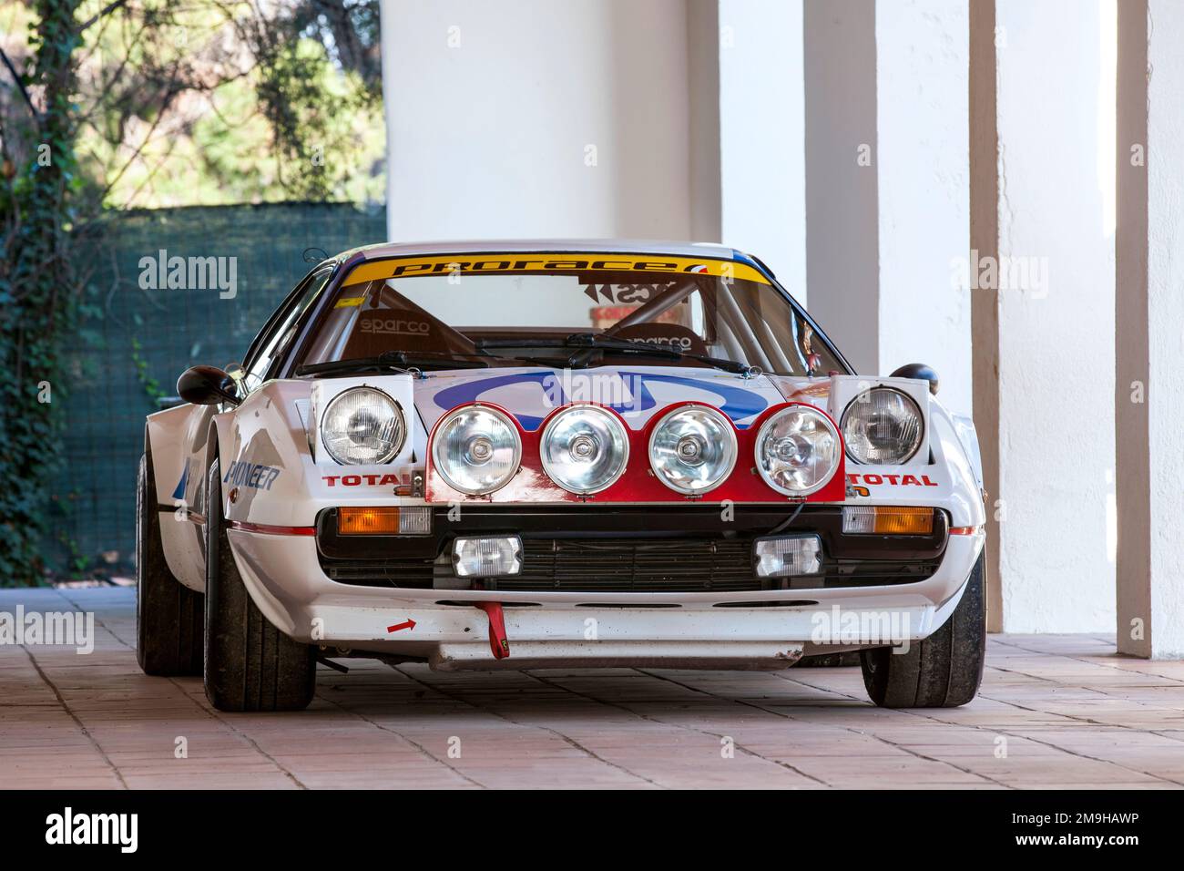 Front view of Ferrari 308GTB GR 4 rally car parked on street Stock Photo