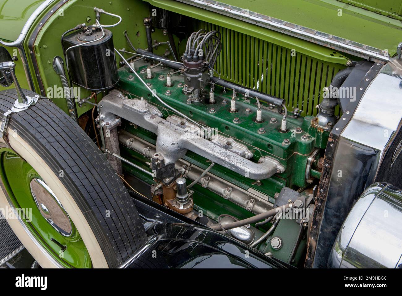 Engine of 1926 Packard Eight 243 7-Passenger Touring car Stock Photo