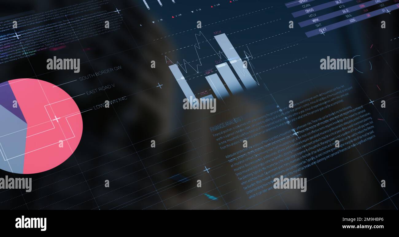 Image of data processing over landscape Stock Photo - Alamy