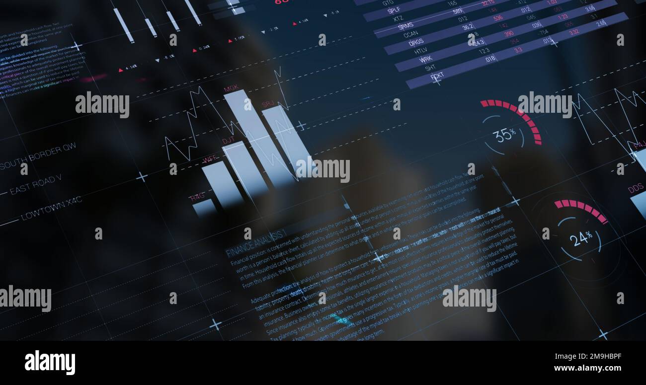 Image of data processing over landscape Stock Photo - Alamy