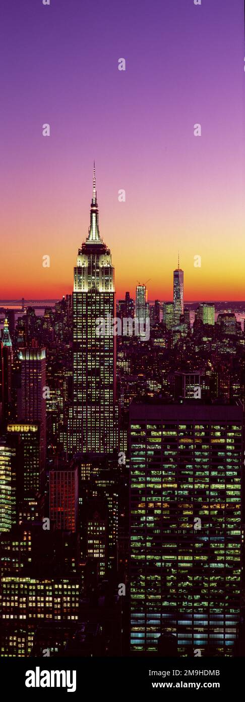 Empire State Building at dusk, New York City, USA Stock Photo