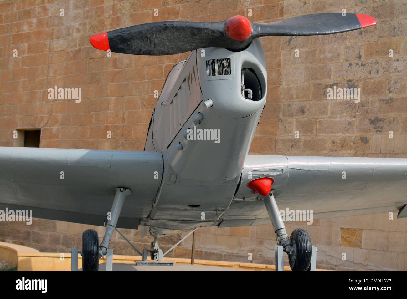 Cairo, Egypt, January 7 2023: Czechoslovakian Zlin 226 primary trainer aircraft, service due in 1957 from the Egyptian national military museum in Cai Stock Photo