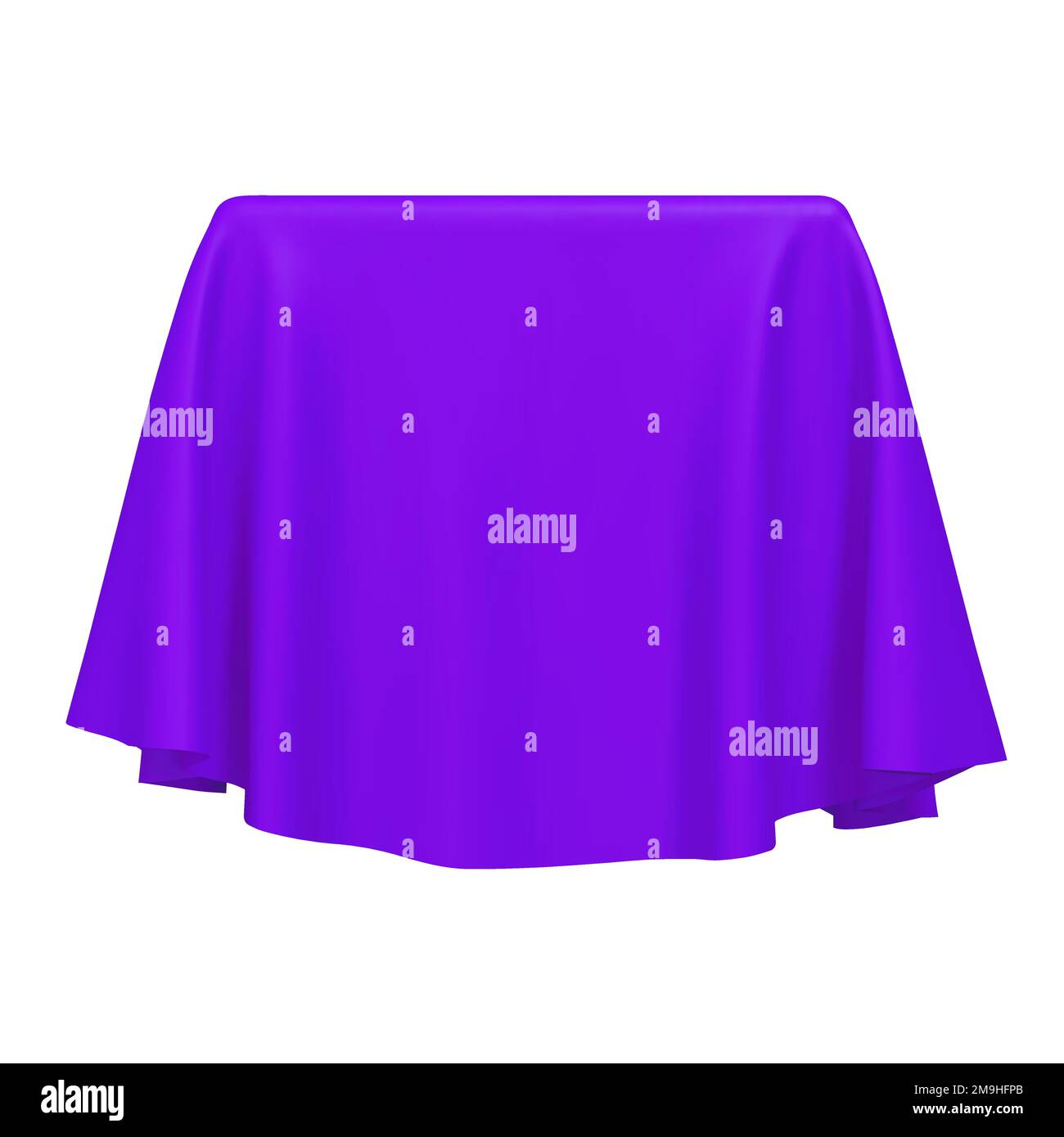 Purple fabric covering a cube or rectangular shape Stock Vector