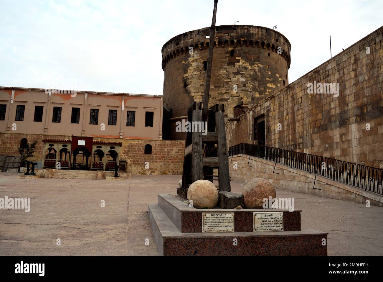 Cairo, Egypt, January 7 2023 the catapult, a tool of siege and