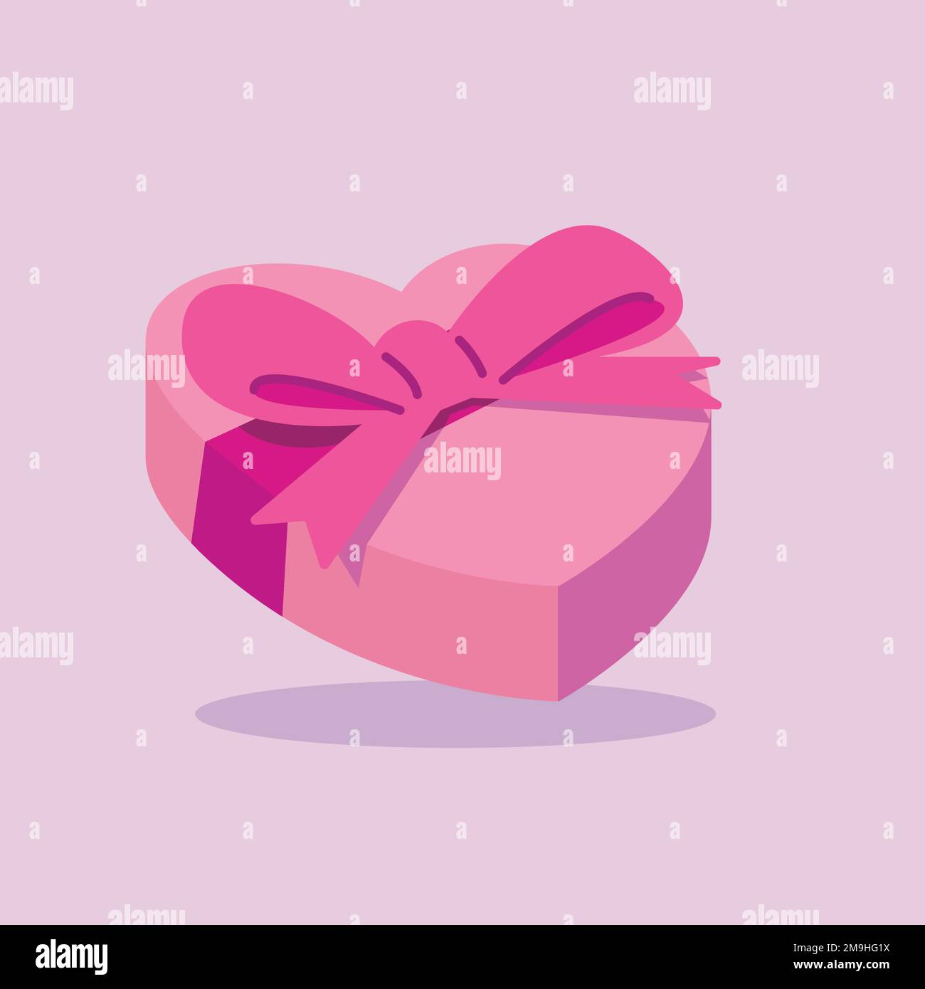valentines day gift flat vector illustration. Cute gift valentine illustration. cute chocolate illustration. Stock Vector