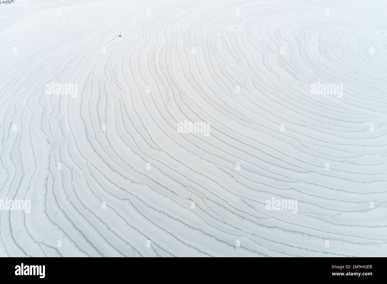 Ice formation on wetland, Marion County, Illinois, USA Stock Photo