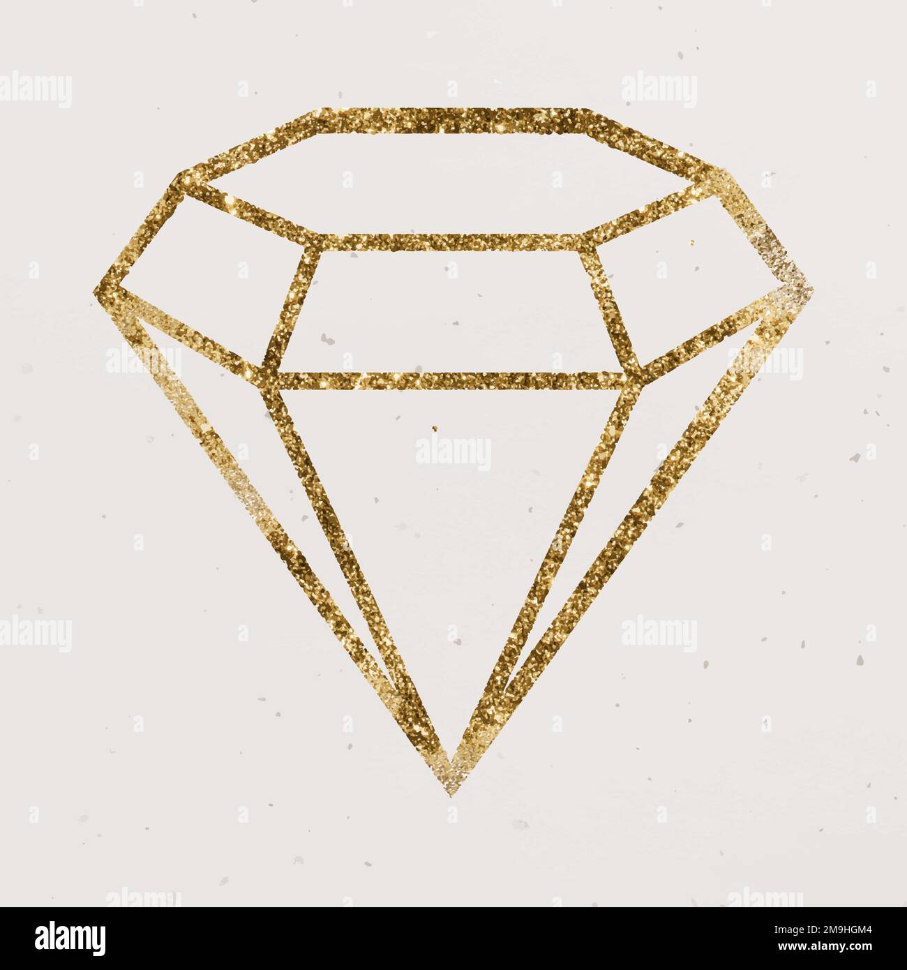 Glittery gold diamond vector icon Stock Vector