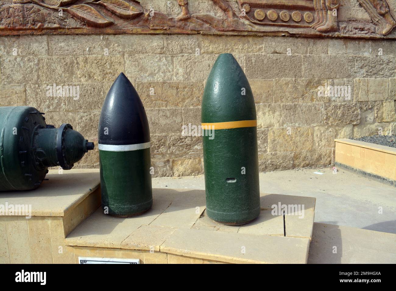 Cairo, Egypt, January 7 2023 Bombs of different types and sizes