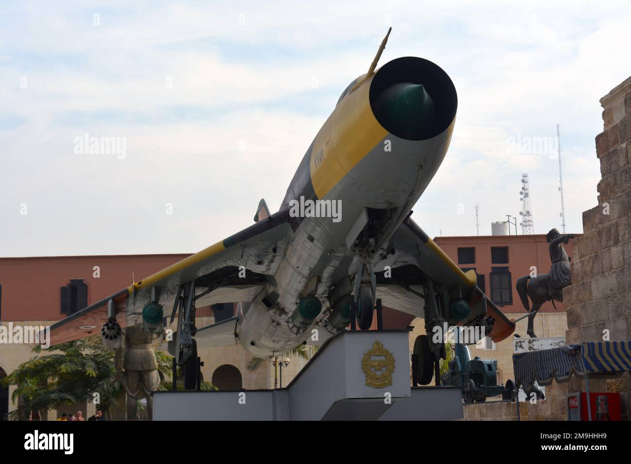 Cairo, Egypt, January 7 2023: USSR Sukhoi 7 fighter bomber aircraft used in October 1973 war from the Egyptian national military museum in Cairo citad Stock Photo