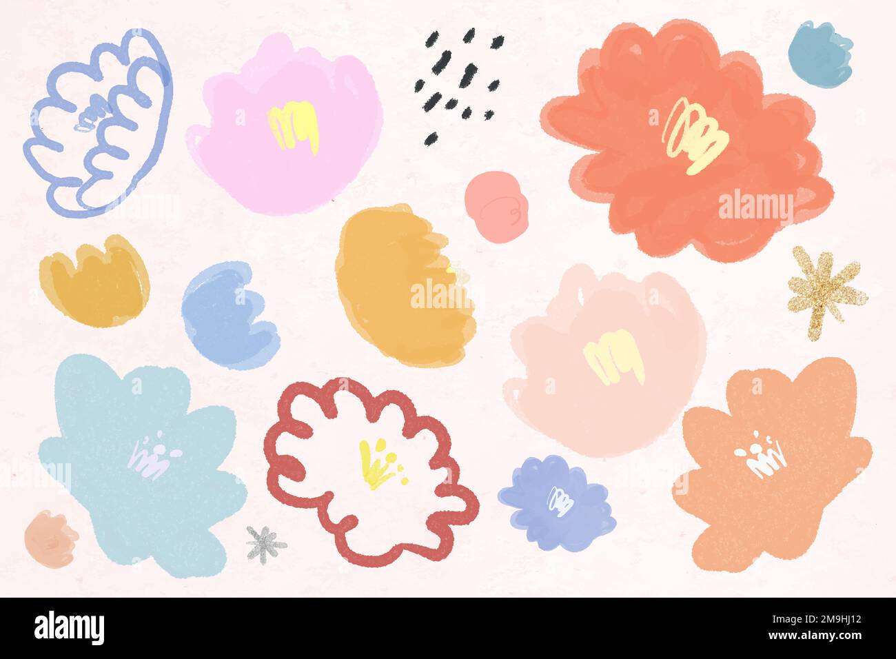 Floral pattern background vector hand drawn Stock Vector Image & Art ...