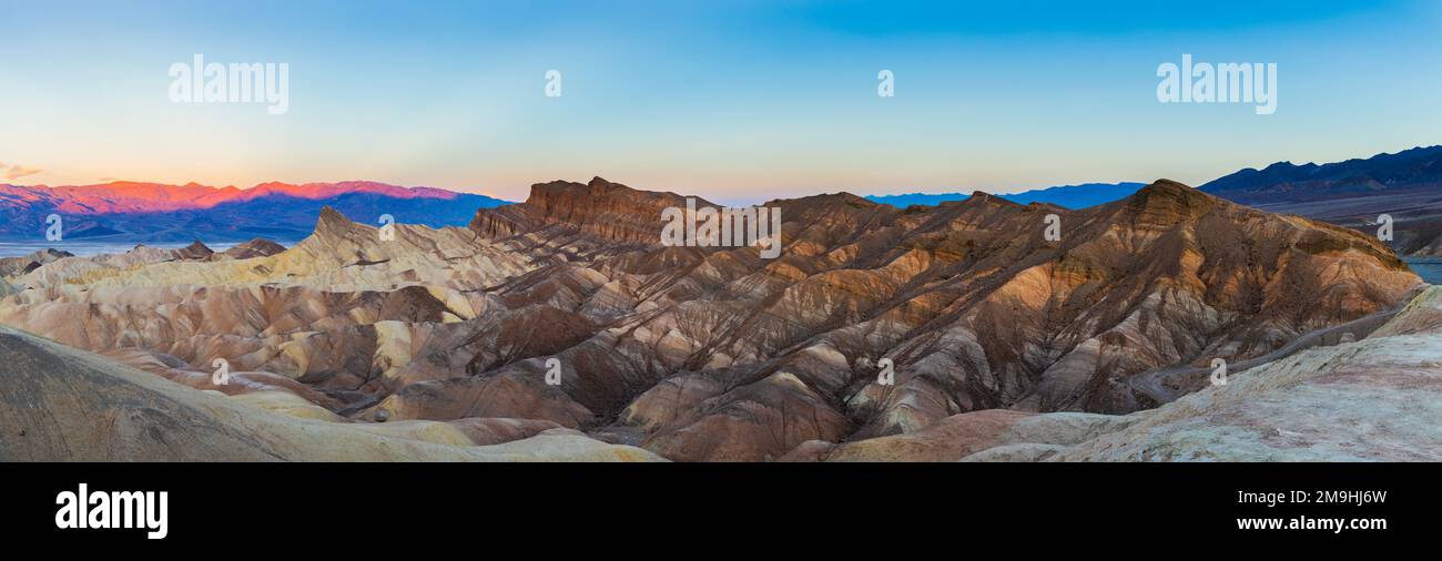 Rock formations in desert, Zabriskie Point, Death Valley National Park, California, USA Stock Photo