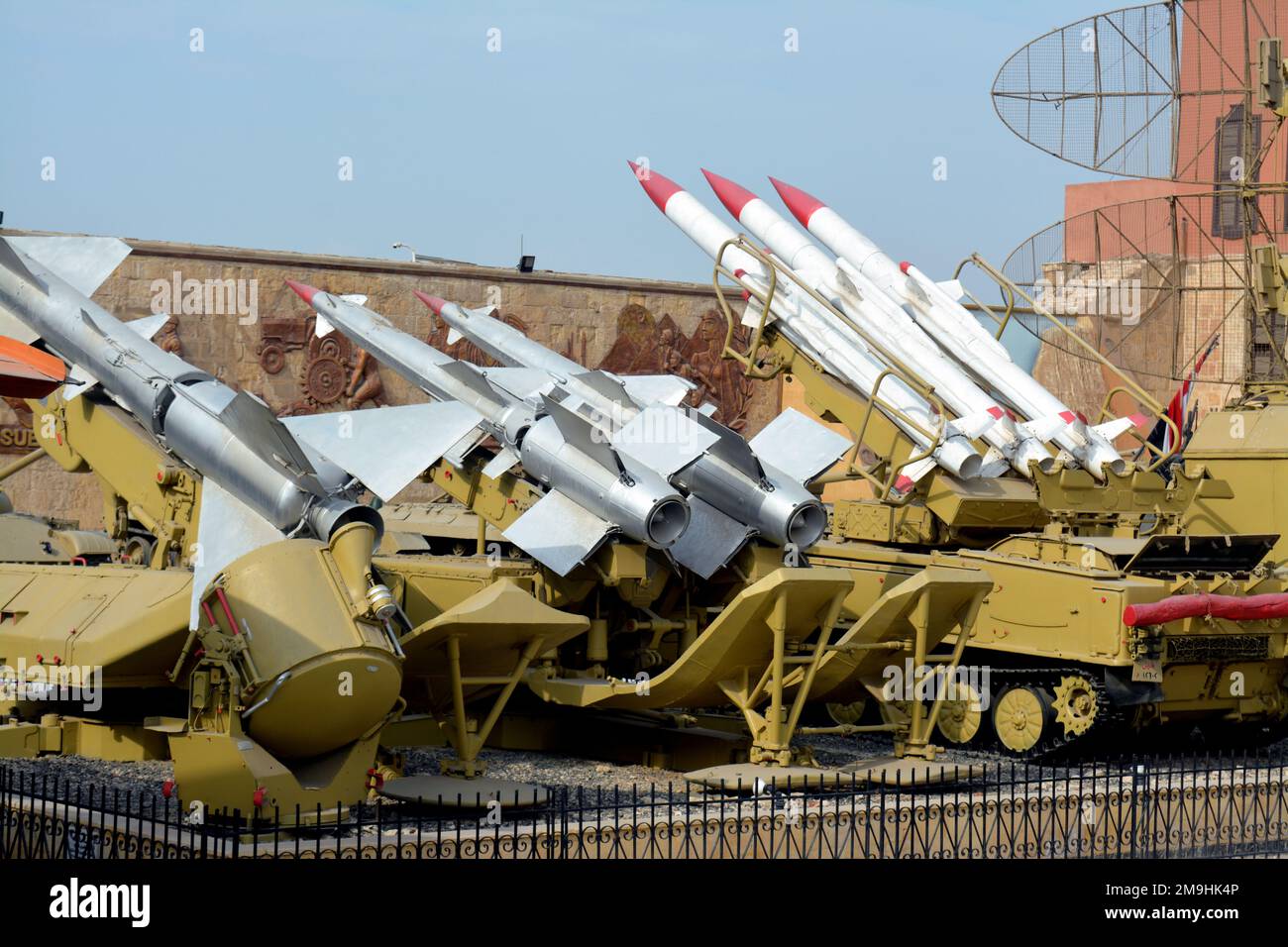 Cairo, Egypt, January 7 2023 old missiles and aircraft that used in