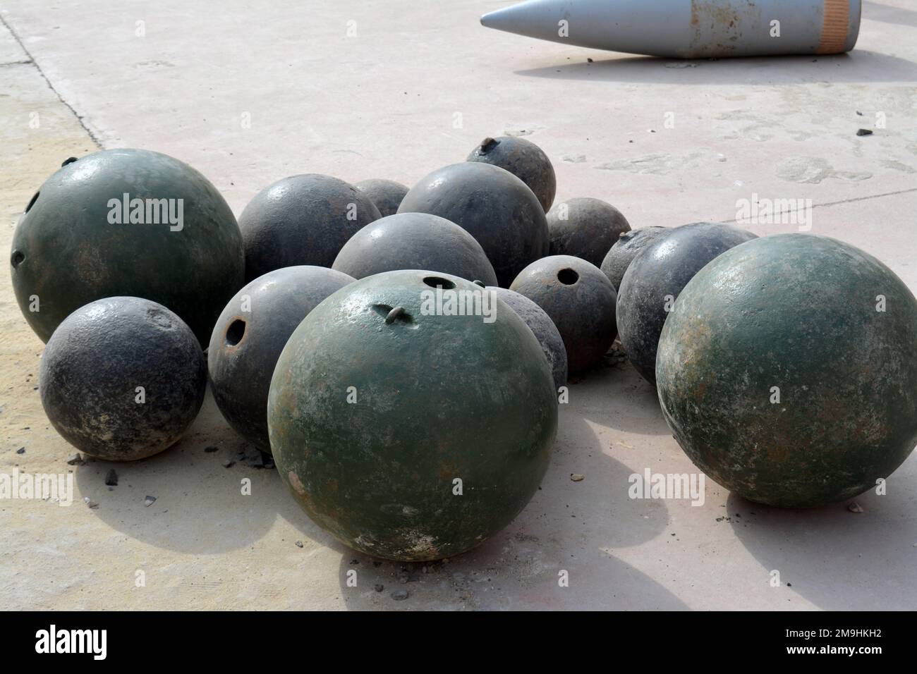 Cairo, Egypt, January 7 2023 Bombs of different types and sizes