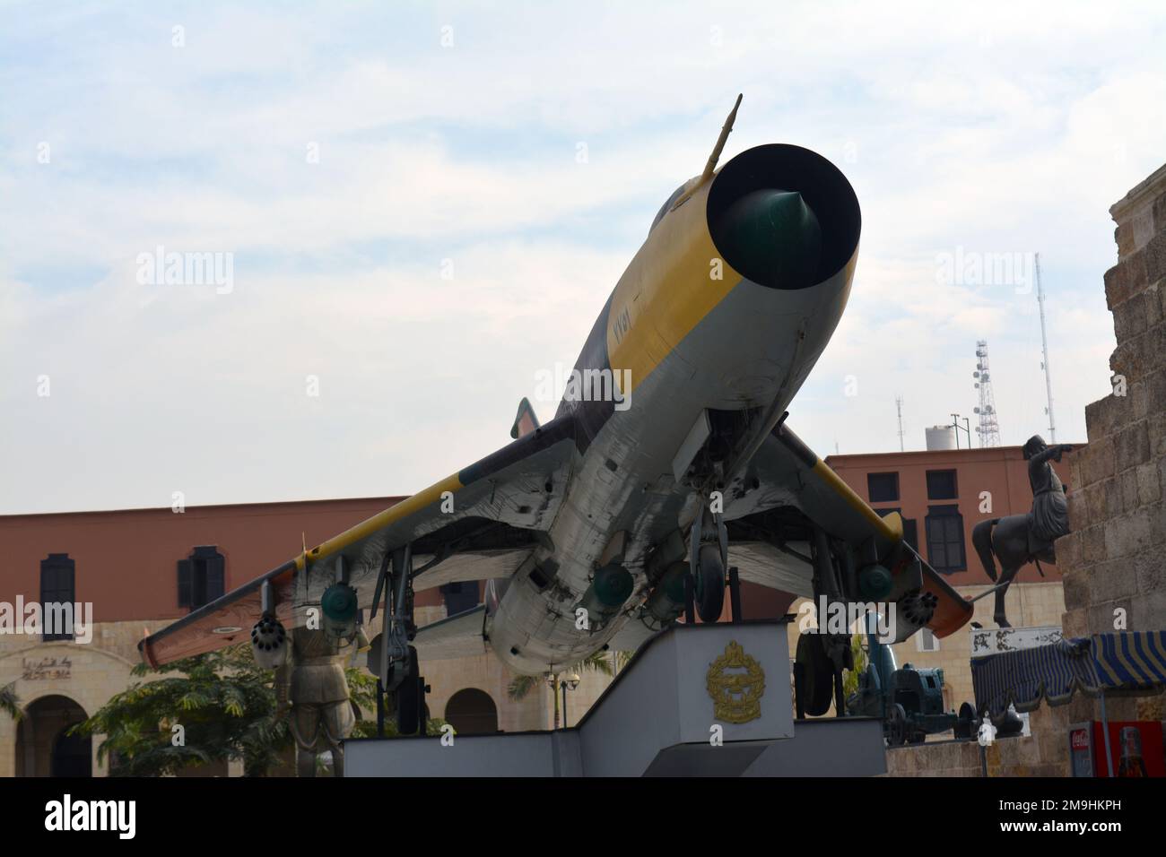 Cairo, Egypt, January 7 2023: USSR Sukhoi 7 fighter bomber aircraft used in October 1973 war from the Egyptian national military museum in Cairo citad Stock Photo