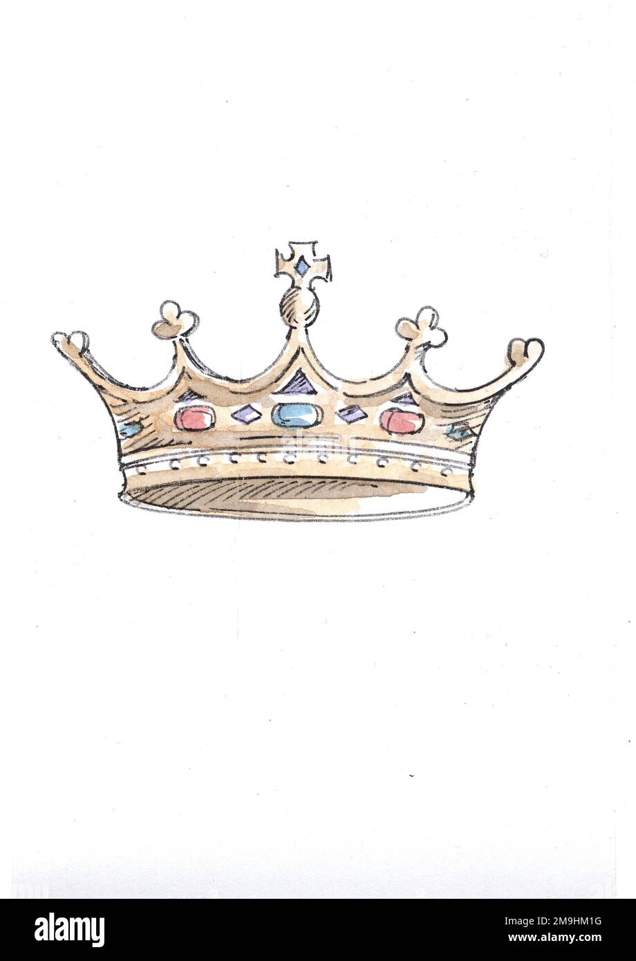 Watercolour illustration of a crown on a white background Stock Photo ...