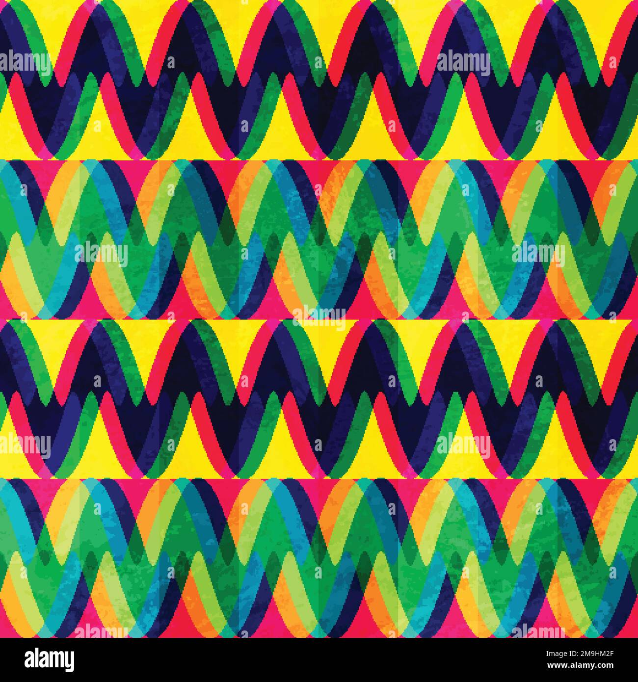 zigzag seamless pattern with grunge effect Stock Vector