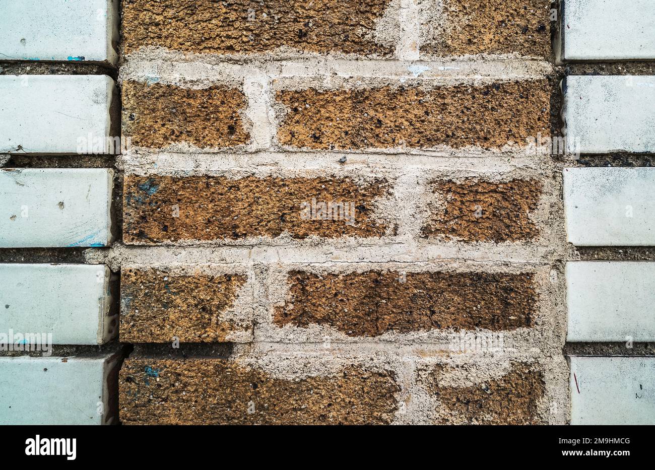 Close-up of weathered brick wall Stock Photo