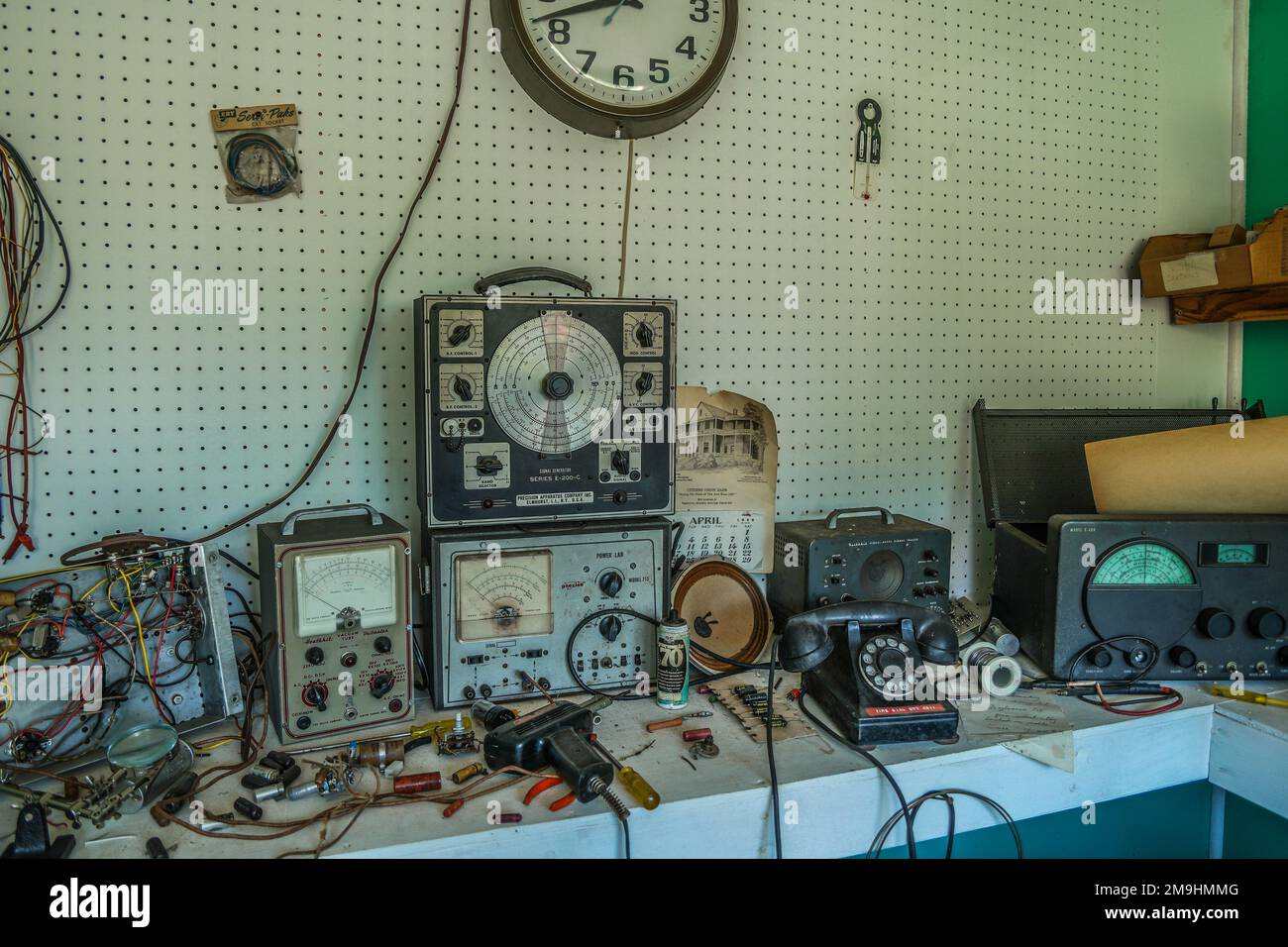 Old and obsolete voltage meters testers welding tools to fix outdated