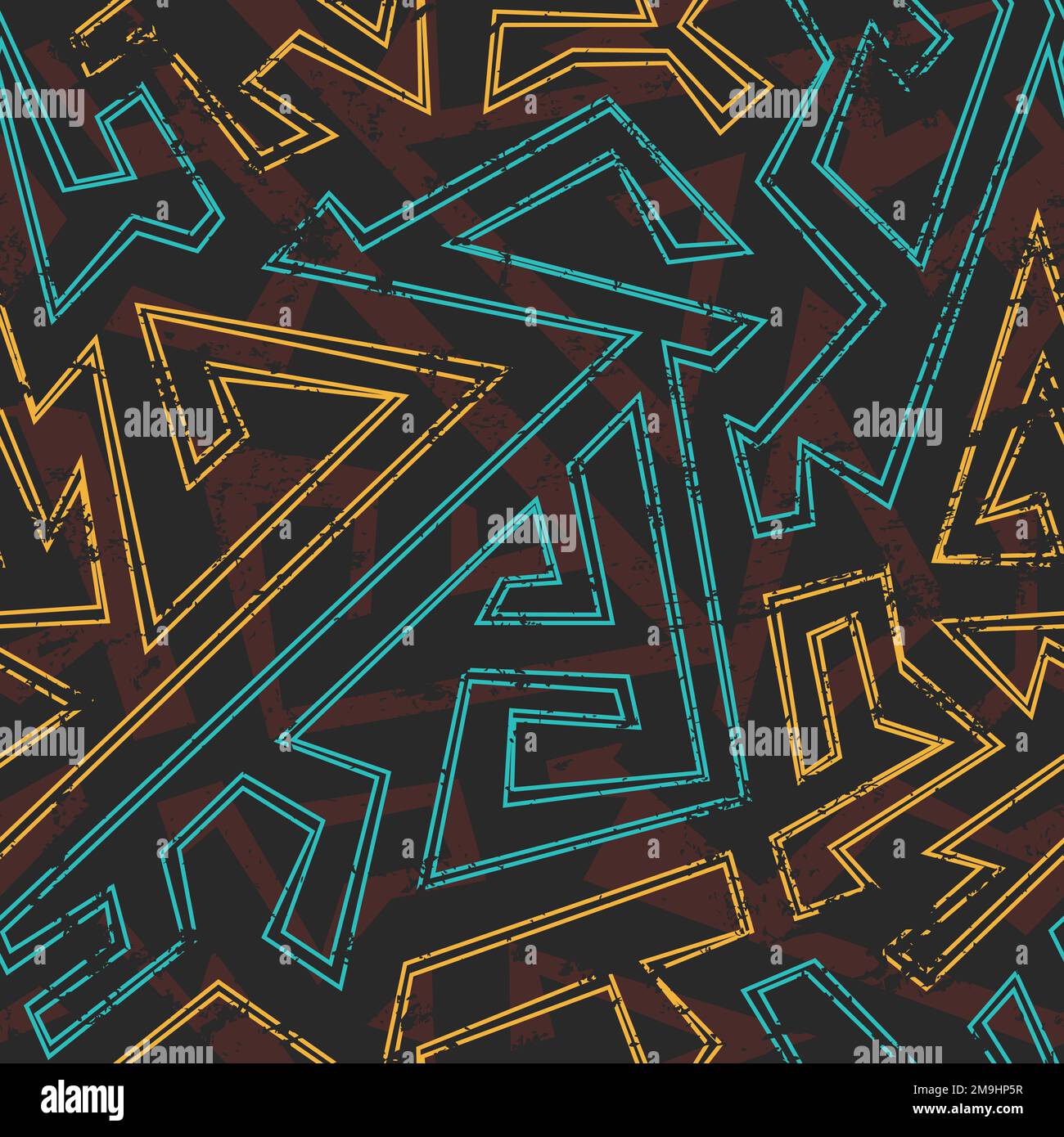 aztec geometric seamless pattern with grunge effect Stock Vector Image ...
