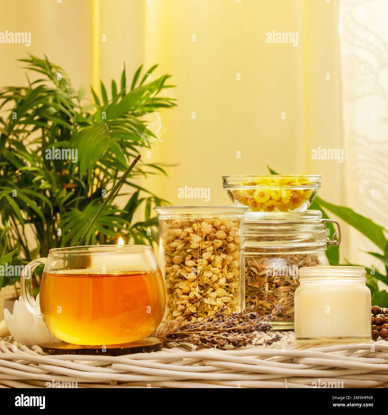 Homemade herbal tea from wild plants and flowers. Home herbal