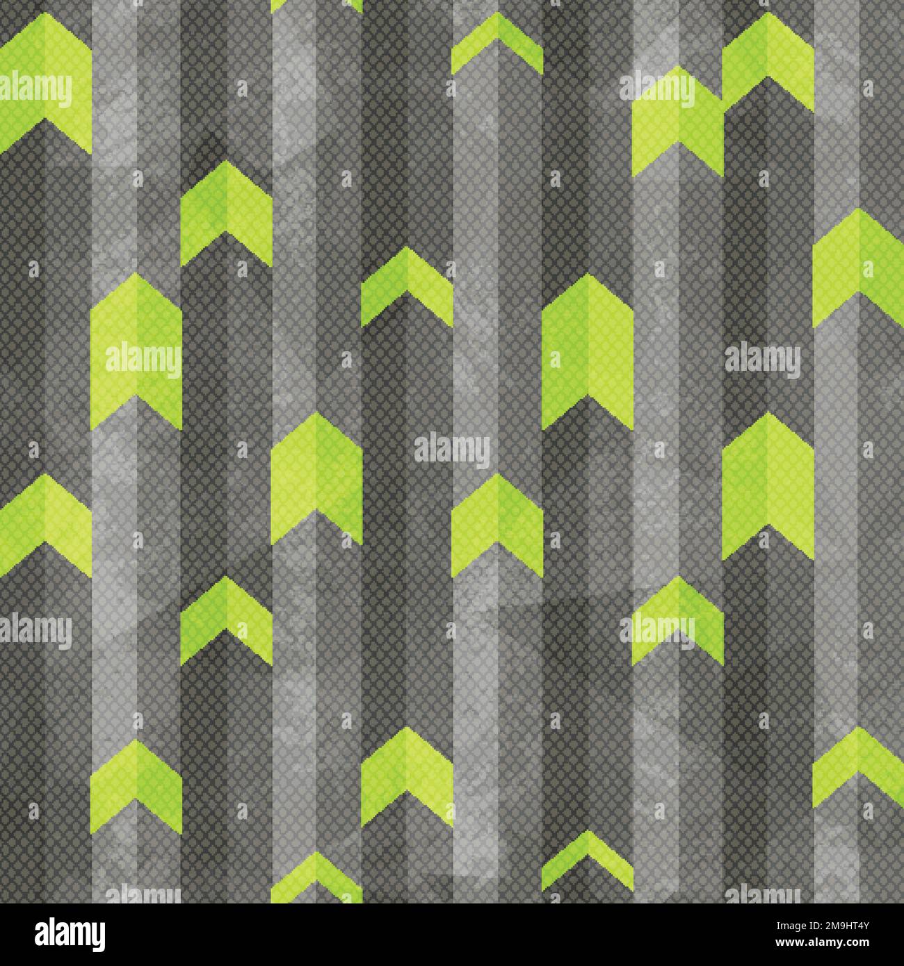 tech arrow seamless pattern with grunge effect Stock Vector