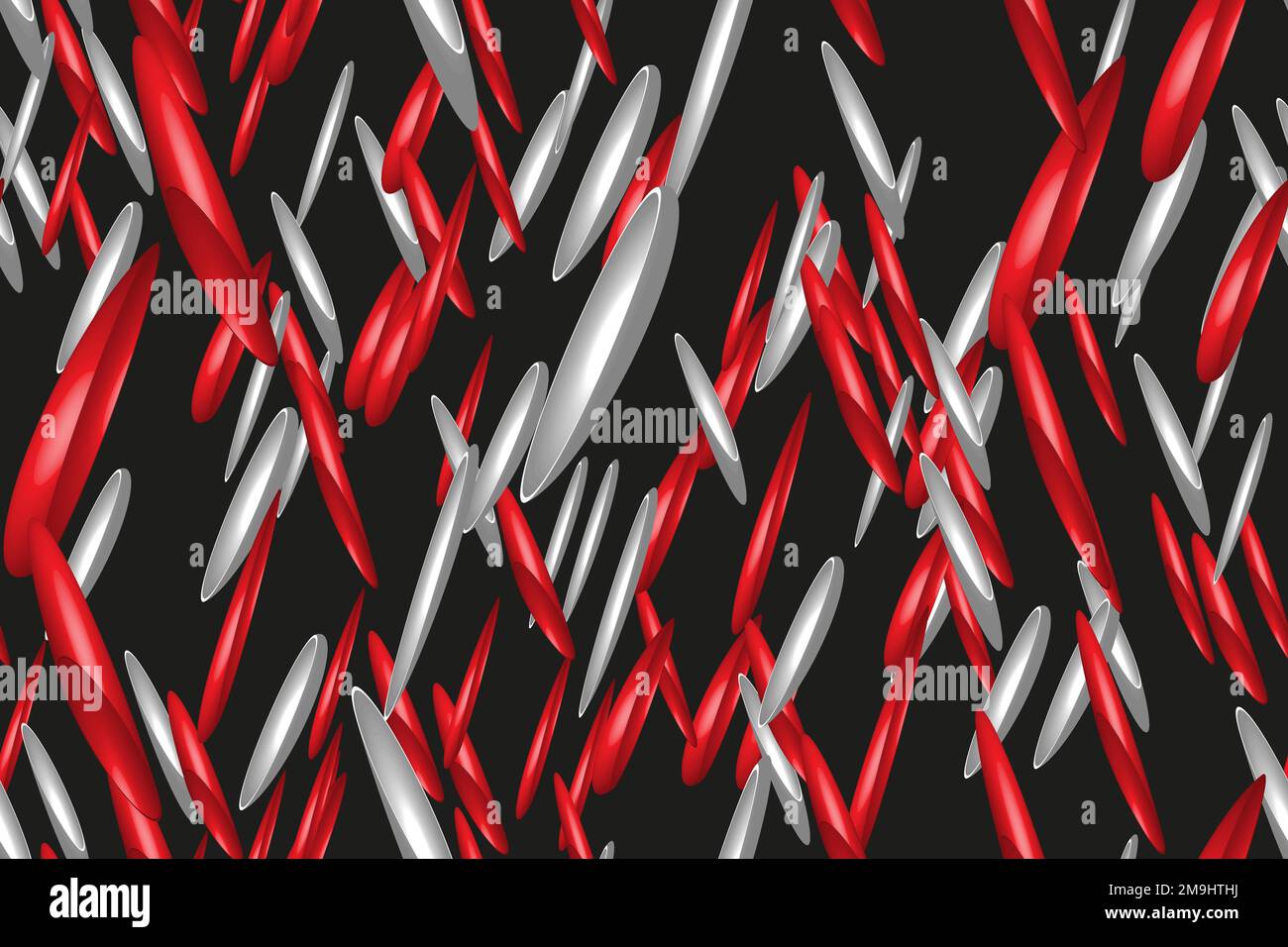 Abstract Red White Needles Seamless Pattern 3D Background Stock Vector ...