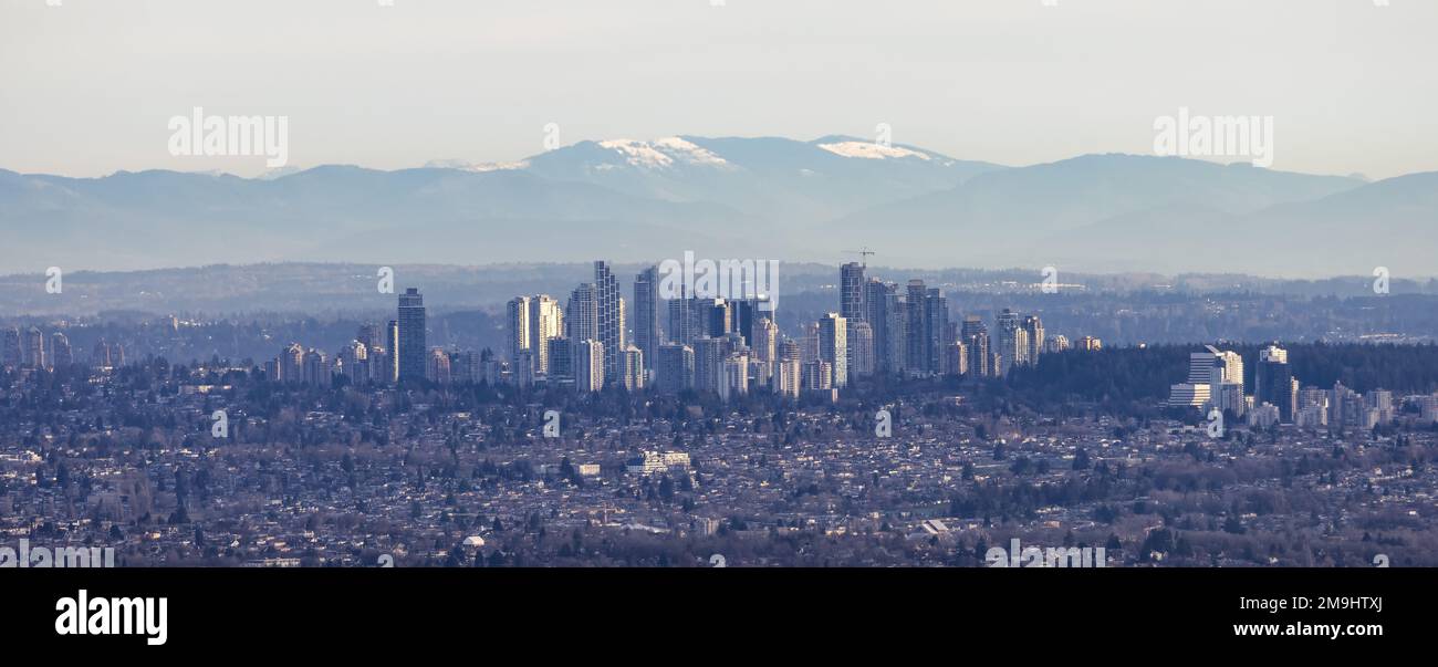 Metrotown City viewed from Cypress Lookout. Vancouver, BC, Canada. Stock Photo