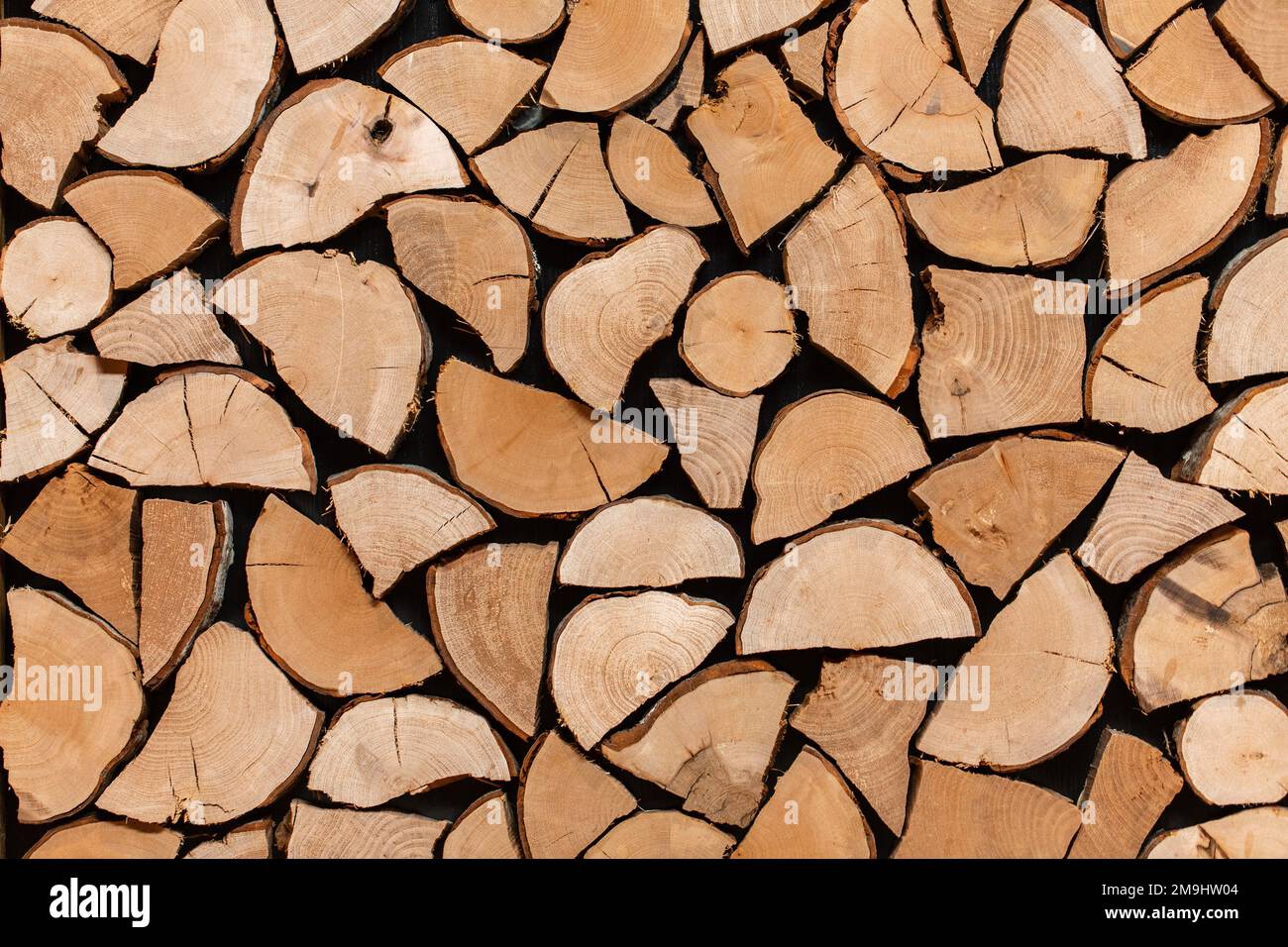background of stacked firewood Stock Photo