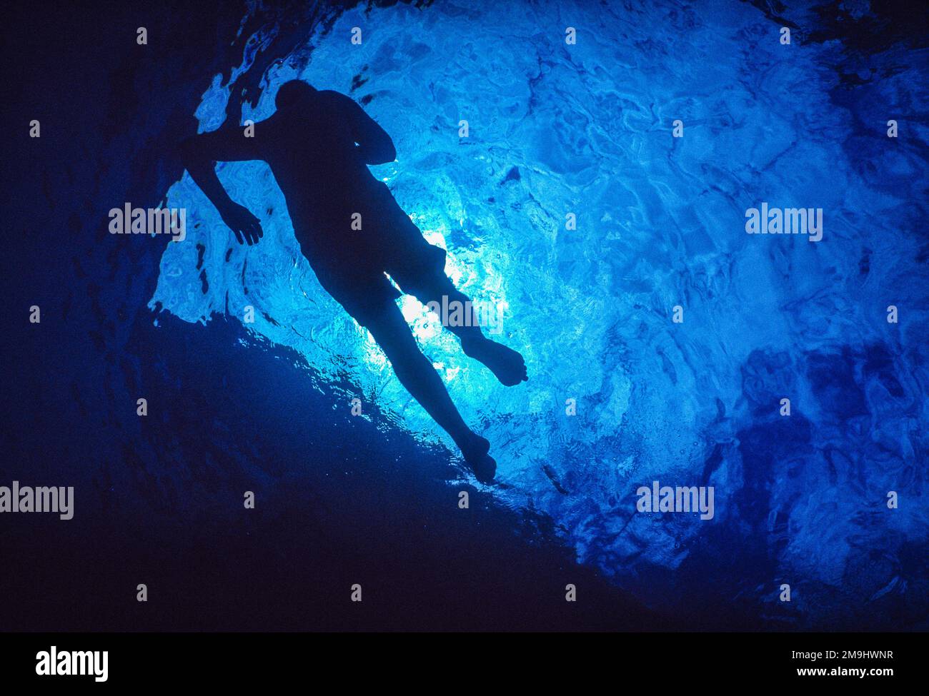 Swimmer underwater Stock Photo