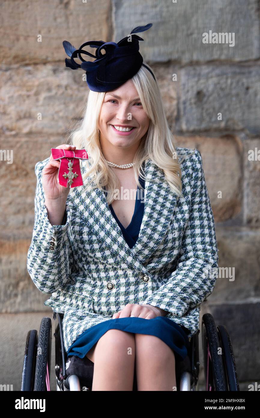 Samantha Kinghorn, Para Athlete, after being made an MBE during an