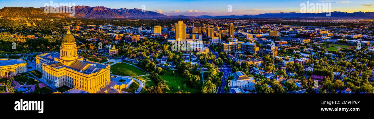 Aerial view of Salt Lake City, Utah, USA Stock Photo