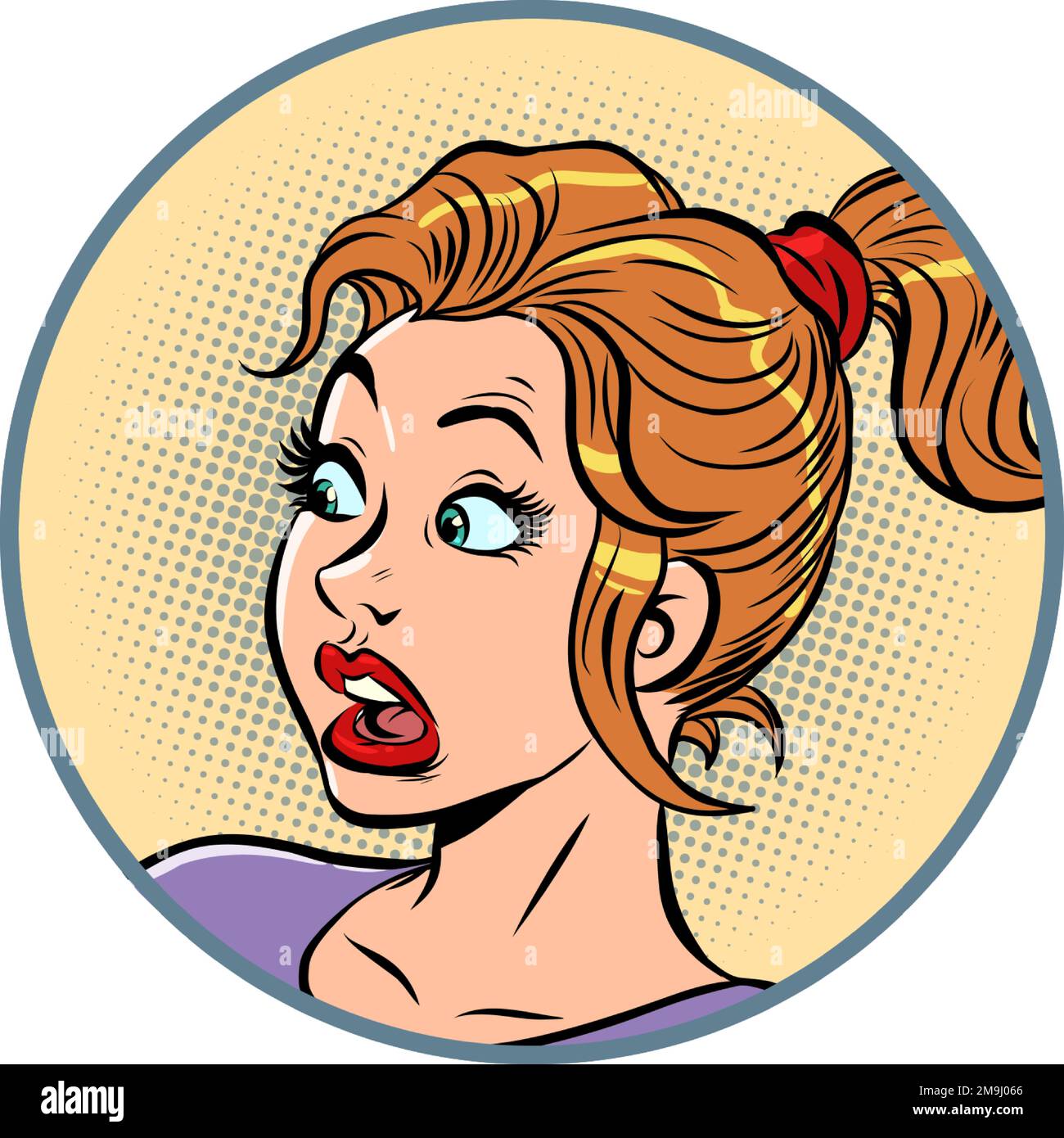 Surprised frightened woman. Bad news, information. human emotions Stock Vector
