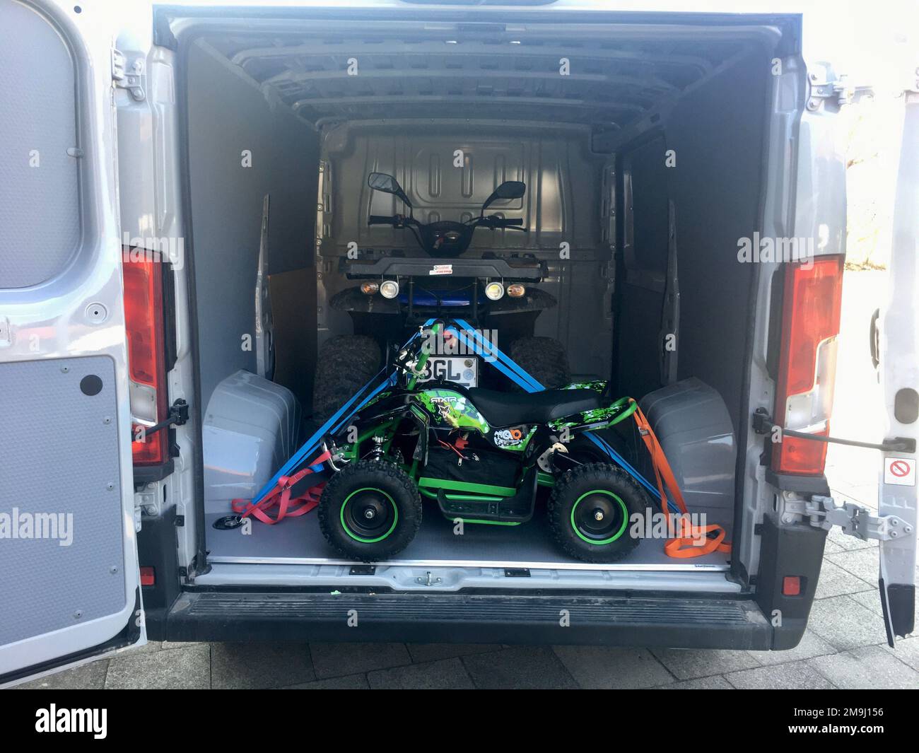 The quad transport in the van loading area Stock Photo