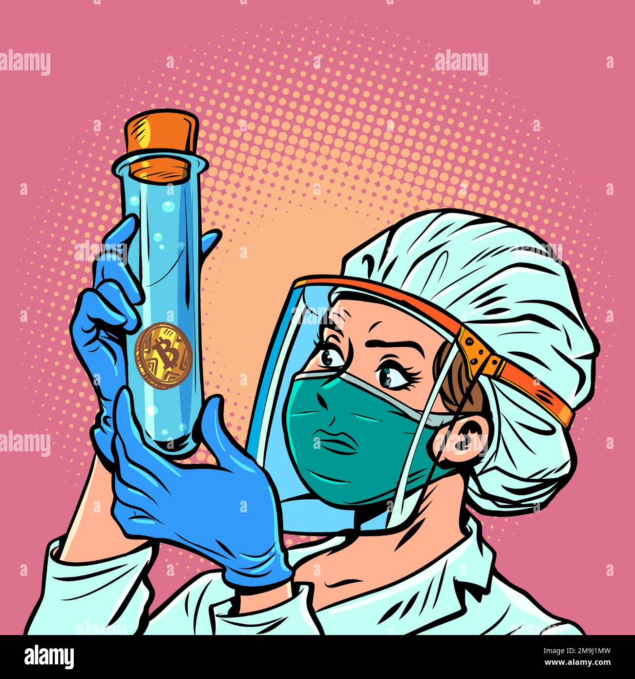 Female Medic and Test Tube bitcoin digital money, cryptocurrency Stock  Vector Image & Art - Alamy