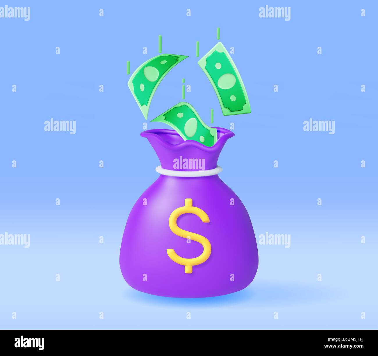 3D Money Cloth Bag with Rope and Dollar Stock Vector Image & Art - Alamy