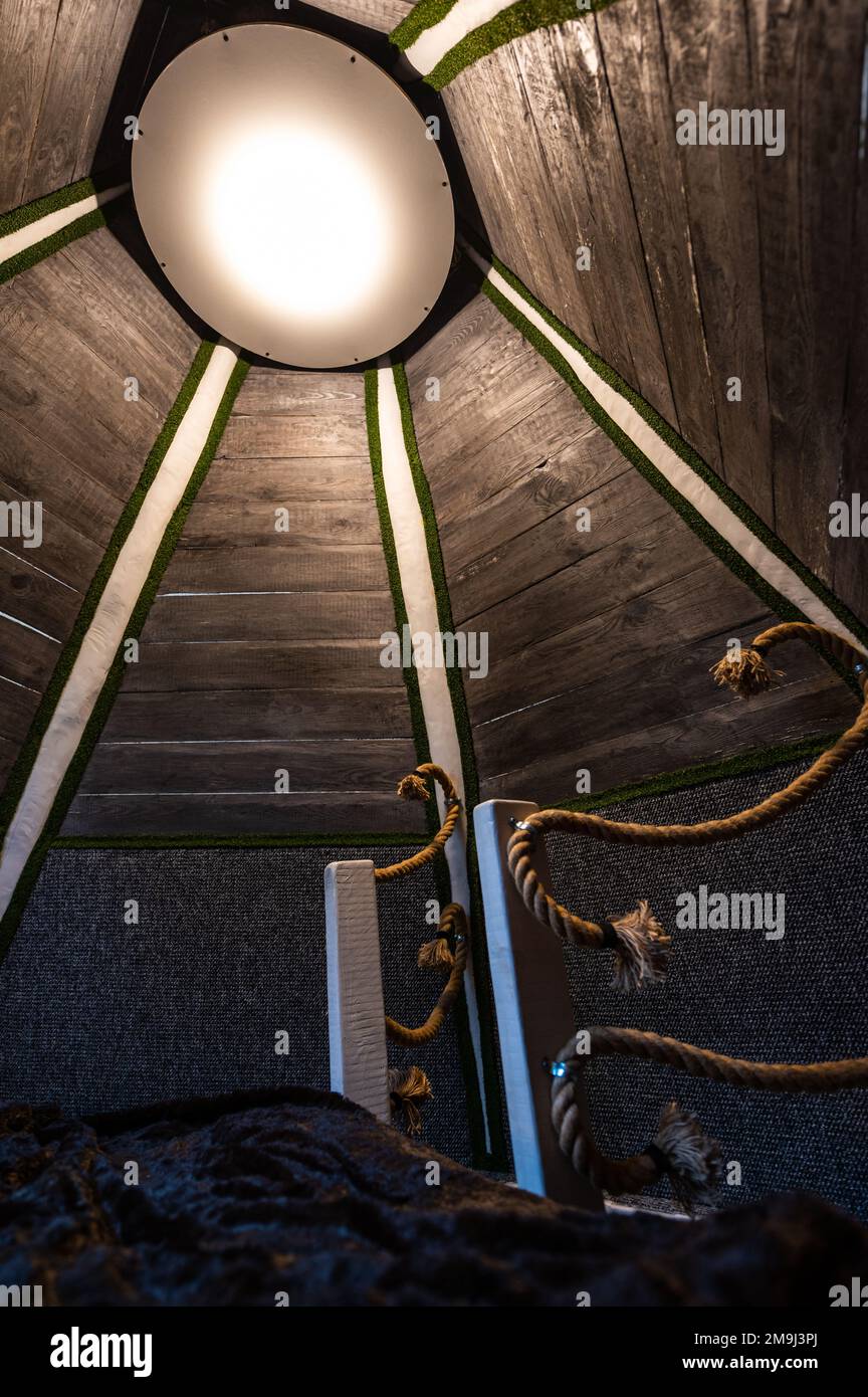 Wooden rope bed hi-res stock photography and images - Alamy