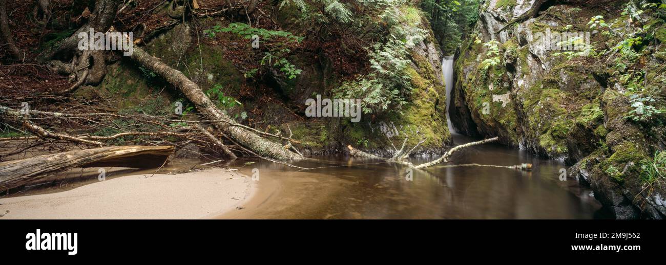 Landscape with Big Pup Falls, Michigan, USA Stock Photo