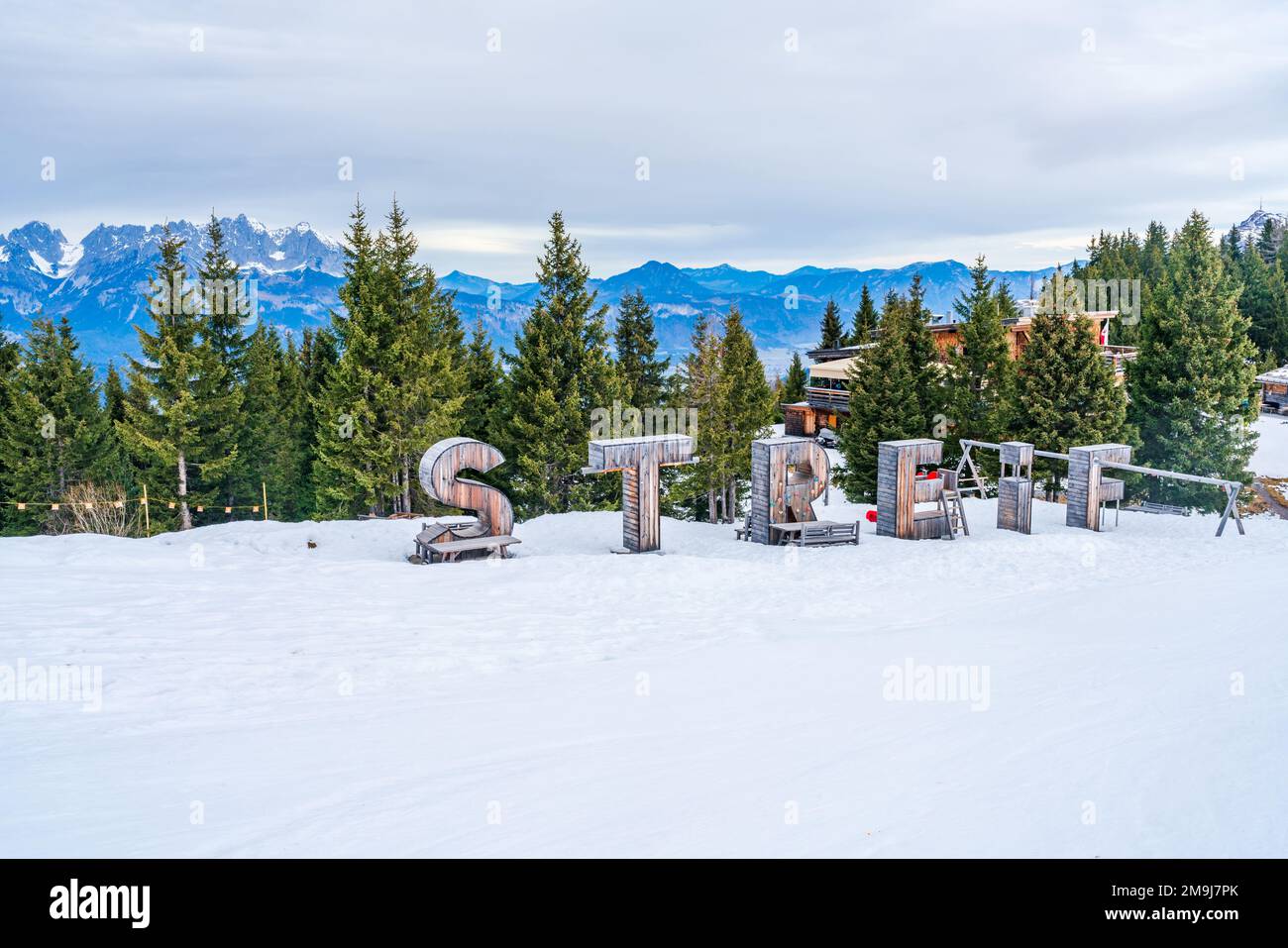 KITZBUHEL, AUSTRIA JANUARY 08, 2023 Streif is a World Cup downhill