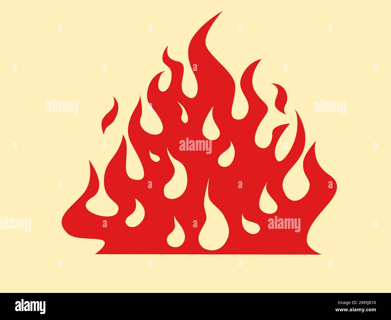 stylized fire, flames. Red color. fires and high temperatures, the elements Stock Vector
