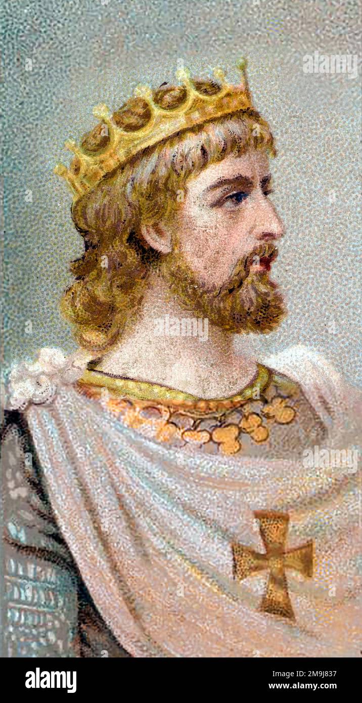 Athelstan. Portrait of the first King of England, Æthelstan (c. 894- 939), Wills cigarette card, Stock Photo