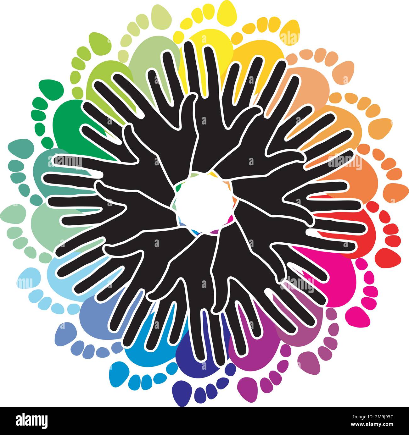 Colored hand and foot prints Stock Vector