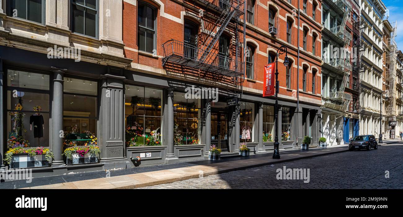 Stores on city street, Soho, New York City, New York, USA Stock Photo ...