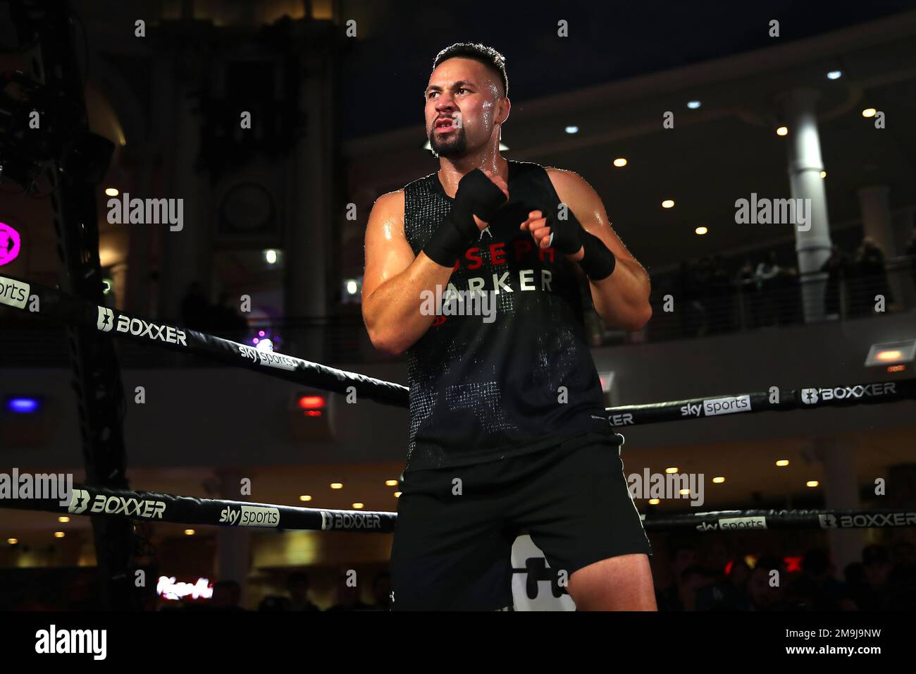 Boxer Joseph Parker during a public workout at The Trafford Centre