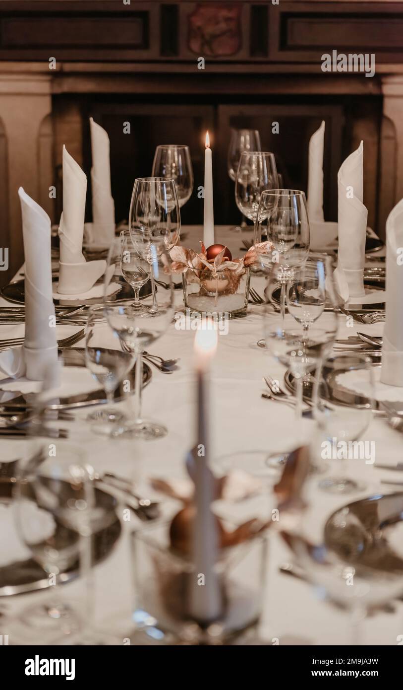 The Luxury table setting for dining Stock Photo