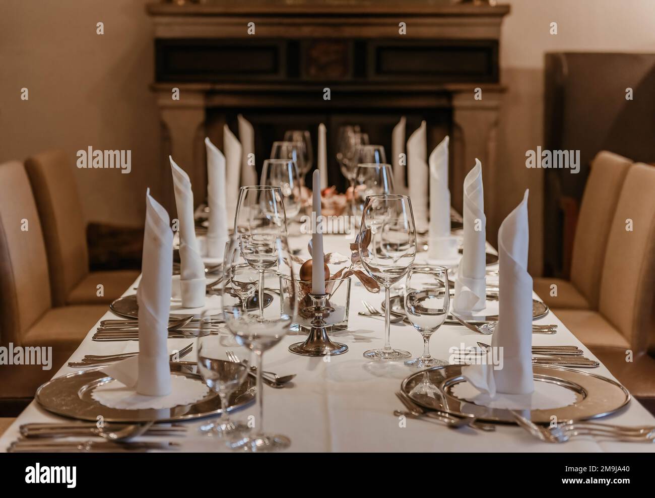 The Luxury table setting for dining Stock Photo