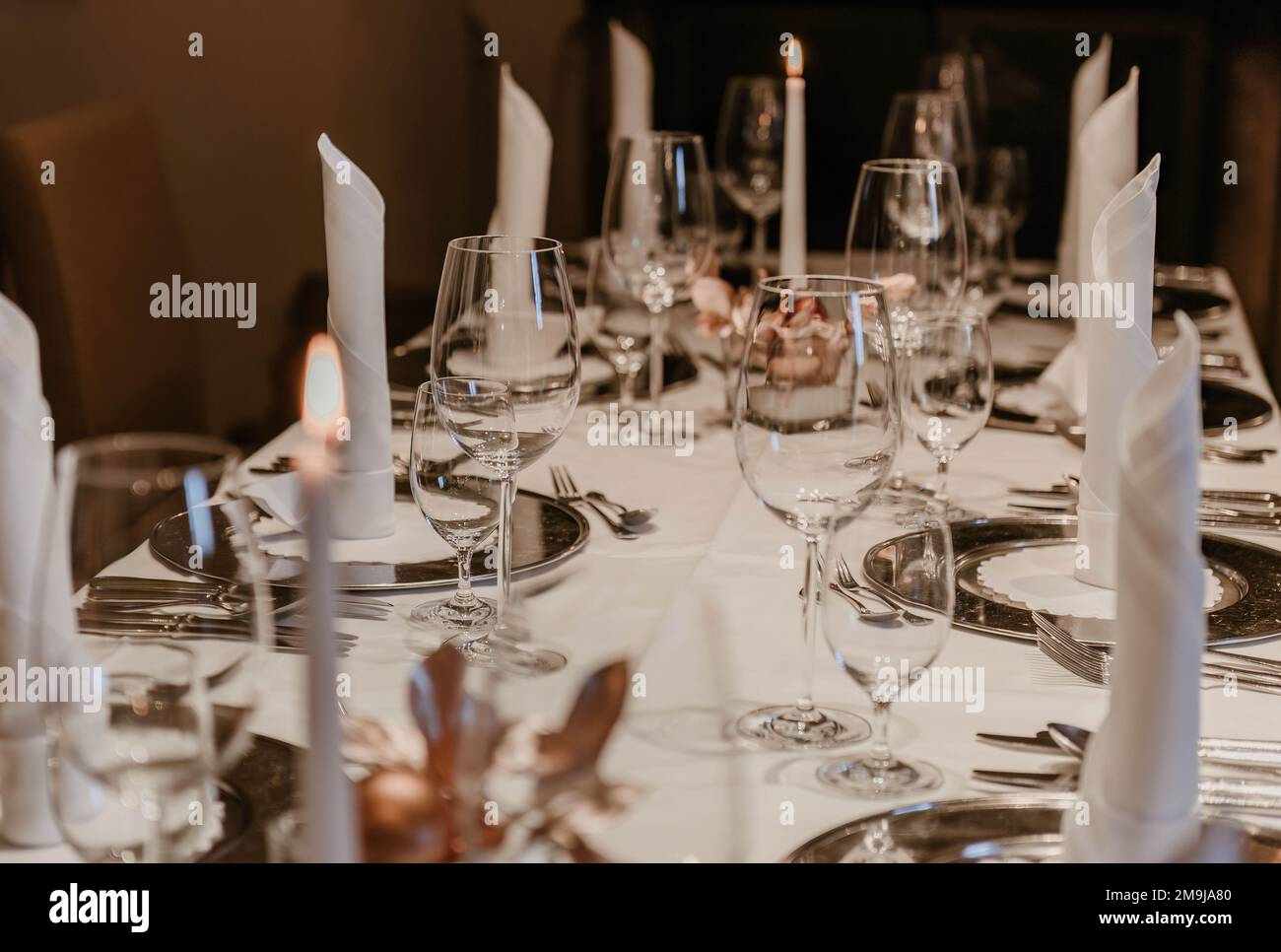 The Luxury table setting for dining Stock Photo