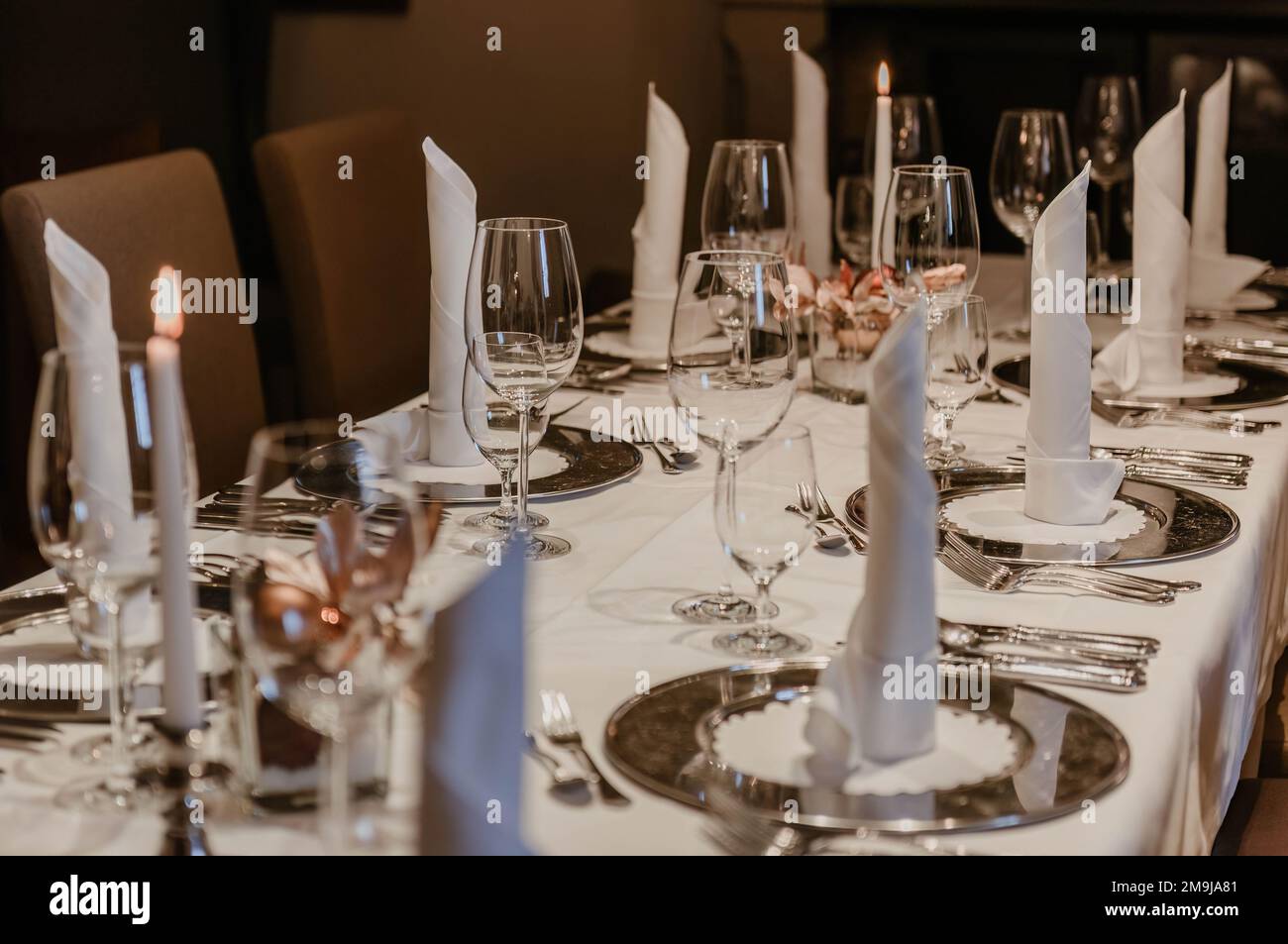 The Luxury table setting for dining Stock Photo