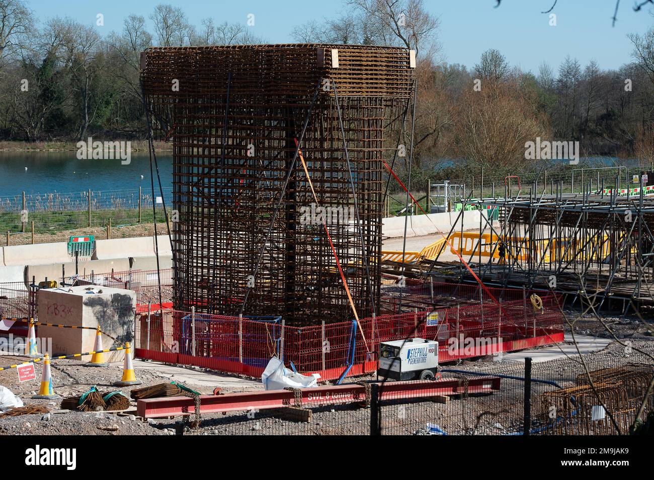 Denham, UK. 19th March, 2022. HS2 Construction works for the Colne